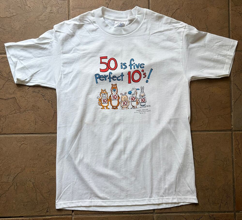 Vintage 90s Shoebox Greetings Hallmark 50th Birthday Shirt Large Single Stitch